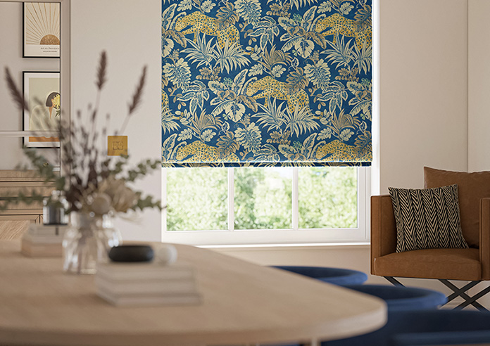 Leopard, Lapis- Twist&Fit Roman Blind - Image 5